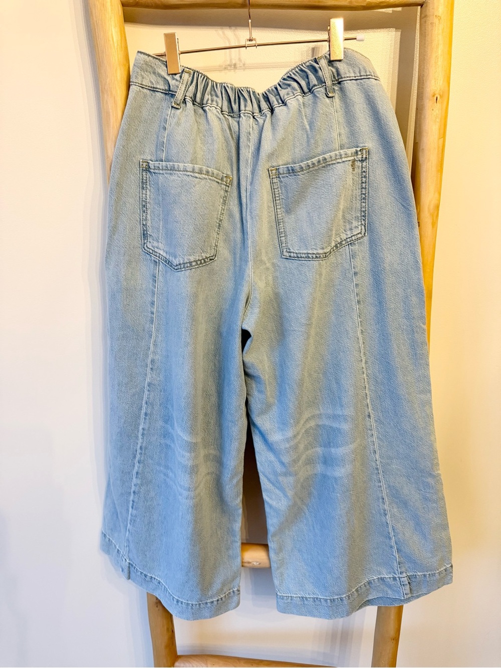 PILCRO Anthropologie High Rise Cropped Wide Leg Jeans Egg Jelly Fish Wash XS NEW - Picture 12 of 16
